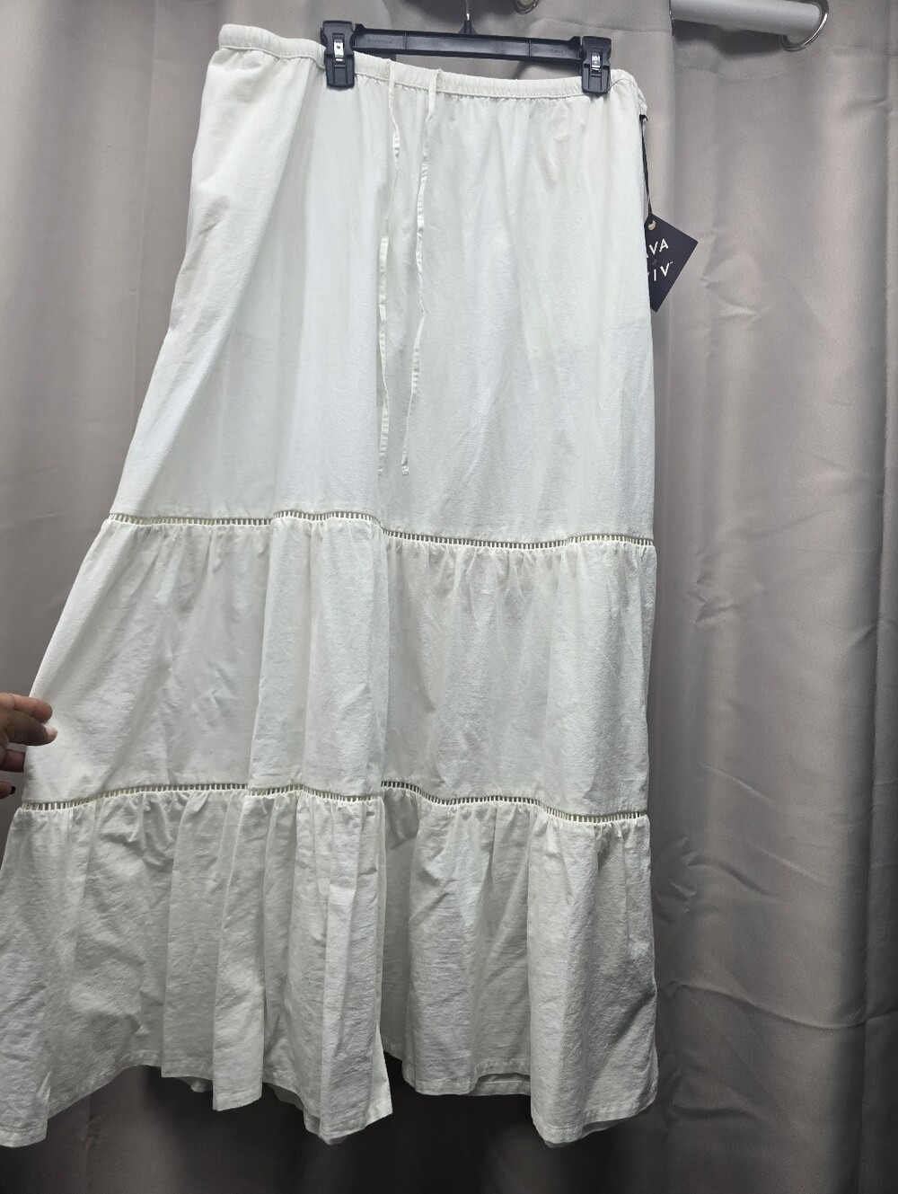 Cream Tiered Maxi Skirt - Women's